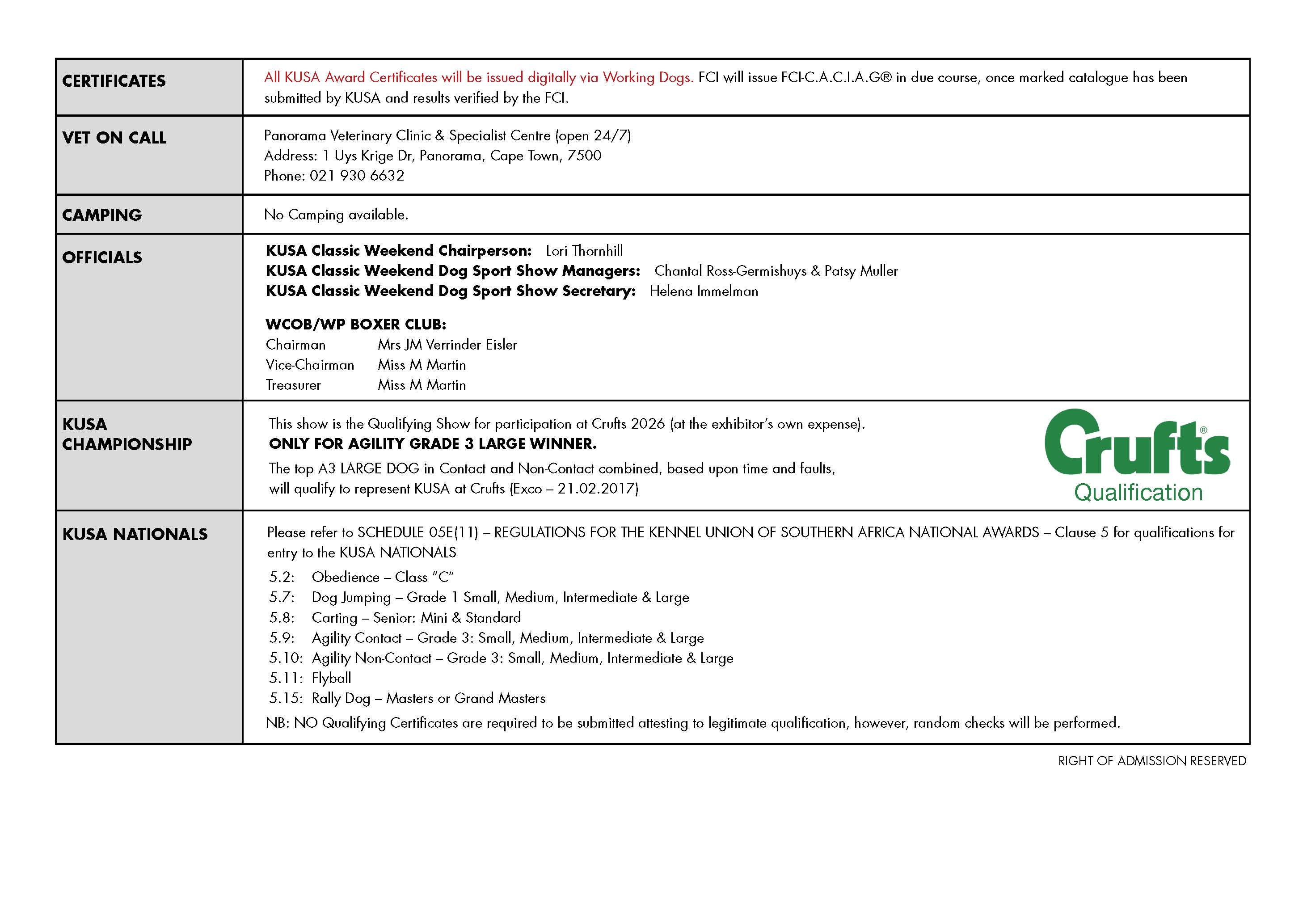KUSA CLASSIC 2025 SCHEDULE 0210 Page 3